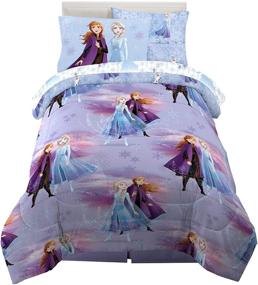 img 4 attached to 🛌 Super Soft Disney Frozen 2 Bedding Set for Kids - Comforter, Sheet Set & Sham, Twin Size - 5 Piece Collection