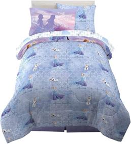 img 3 attached to 🛌 Super Soft Disney Frozen 2 Bedding Set for Kids - Comforter, Sheet Set & Sham, Twin Size - 5 Piece Collection