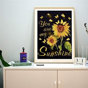 img 2 attached to Набор для творчества MVVMTOP DIY 5D Diamond Painting: Солнечный мотив "You are My Sunshine" - полная вышивка крестом по номерам для взрослых, украшение для дома - дизайн подсолнухов, 30x40см/11.8x15.8дюймов.