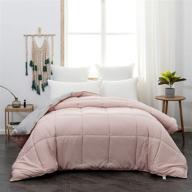 🛏️ full pink ultra warm fluffy down duvet - mohap comforter, lightweight & premium brushed microfiber, 250gsm soft and comfortable bicolor design logo