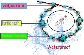 img 3 attached to 🐢 Изысканный аксессуар для женщин: браслет-анклет ручной работы с бирюзовыми черепахами