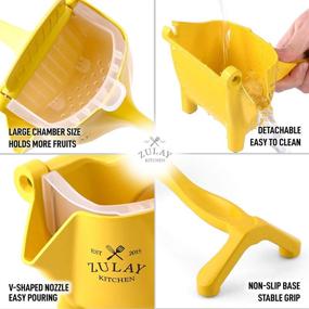 img 1 attached to 🍋 Zulay Fruit Manual Juicer: Heavy Duty Juice Press Squeezer with Detachable Lever & Removable Strainer - Hand Juicer for Pomegranates, Lemons, Oranges, and More (Yellow)