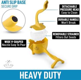 img 3 attached to 🍋 Zulay Fruit Manual Juicer: Heavy Duty Juice Press Squeezer with Detachable Lever & Removable Strainer - Hand Juicer for Pomegranates, Lemons, Oranges, and More (Yellow)