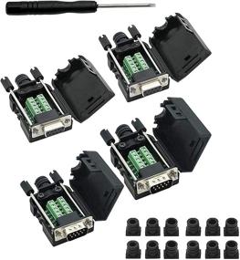 img 4 attached to YIOVVOM DB9 Breakout Connector To Wiring Terminal RS232 D-SUB Female And Male Serial Port Breakout Board Solder-Free Module With Case(2 Female Adapter 2 Male Adapter)