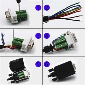 img 1 attached to YIOVVOM DB9 Breakout Connector To Wiring Terminal RS232 D-SUB Female And Male Serial Port Breakout Board Solder-Free Module With Case(2 Female Adapter 2 Male Adapter)