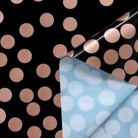 img 2 attached to 🎉 Disposable Rectangle Table Covers - 6 Pack, Black and Rose Gold Dot Design, 54 x 108 inch - Ideal for 6 to 8 Foot Tables - Perfect for Indoor or Outdoor Parties, Birthdays, Weddings