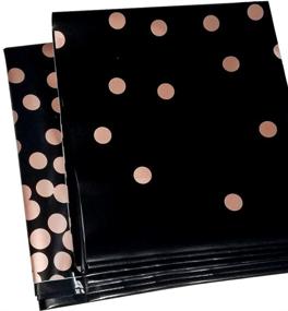 img 1 attached to 🎉 Disposable Rectangle Table Covers - 6 Pack, Black and Rose Gold Dot Design, 54 x 108 inch - Ideal for 6 to 8 Foot Tables - Perfect for Indoor or Outdoor Parties, Birthdays, Weddings