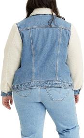 img 1 attached to 👩 Levi's Plus-Size Original Sherpa Sleeve Trucker for Women