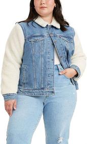 img 2 attached to 👩 Levi's Plus-Size Original Sherpa Sleeve Trucker for Women