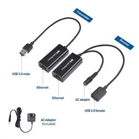 img 3 attached to 🔌 USB Over Ethernet Extender with Power Adapter - Full USB 2.0 Support for Keyboard, Mouse, Webcam, and More by Cable Matters
