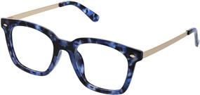 img 4 attached to 👓 Blue Light Blocking Reading Glasses for Women - Peepers by PeeperSpecs Limelight Oversized, Navy Tortoise, 50 + 1.5