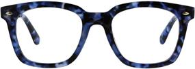 img 3 attached to 👓 Blue Light Blocking Reading Glasses for Women - Peepers by PeeperSpecs Limelight Oversized, Navy Tortoise, 50 + 1.5