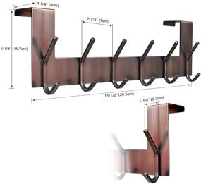 img 1 attached to VXAR Over The Door Hook Hanger - Heavy Duty Stainless Steel Coat Rack with 6 Hooks in Red Antique Copper Finish for Hanging Towel Clothes Robes Bag Purse - Ideal for Bathroom and Bedroom