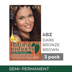 img 3 attached to Краска для волос Clairol Natural Instincts полуперманентная, 4BZ Темно-бронзово-коричневый, 3 шт. - Для натурального и стойкого результата!