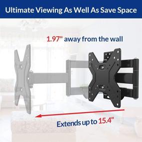 img 1 attached to 📺 Fleximounts Full Motion TV Wall Mount Bracket for 17-42 inch LCD LED HD and Plasma TVs with 15.4-inch Articulating Extension Arm - Swivel Tilt