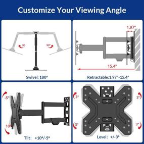 img 3 attached to 📺 Fleximounts Full Motion TV Wall Mount Bracket for 17-42 inch LCD LED HD and Plasma TVs with 15.4-inch Articulating Extension Arm - Swivel Tilt