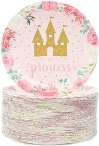 img 4 attached to 👸 Princess Theme Party Supplies, Small Floral Plates (7 inches, 80 Pack)