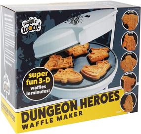 img 4 attached to 🧙 Dungeon Heroes Mini Waffle Maker- Make Breakfast Fun with Fantasy Character-Shaped Pancakes - Novelty DnD-Inspired Design for Quick & Easy Meals - Electric Non-Stick Waffler, Perfect Gag Gift