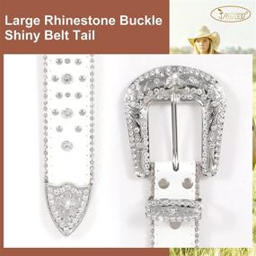 img 1 attached to Sparkling Women Rhinestone Studded Belt: JASGOOD Western Vintage Bling Cowgirl Belt for Pants Dress