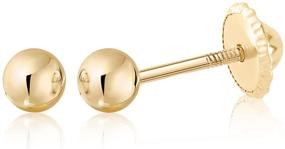 img 4 attached to Shimmering Gold Polished Ball Stud Earrings with Screwback Posts