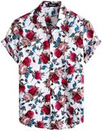 👕 vatpave cotton hawaiian shirts whiterose: stylish men's clothing for summer logo