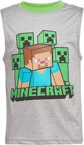 img 1 attached to Minecraft Creepers Piece T Shirt Heather Boys' Clothing