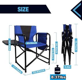 img 3 attached to 🏕️ Lightweight Camping Folding Director's Chair with Full Back Support, Aluminum Side Table and Storage Bag - Indoor Outdoor Use - 300lbs Weight Capacity - Weighs only 8.37 lbs