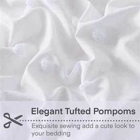 img 1 attached to 🛏️ Andency White Tufted Dot Duvet Cover Full Size (79x90 inch) - All Season Soft Washed Microfiber Set with Zipper Closure & Corner Ties: 3 Piece Jacquard Cover & 2 Pillowcases