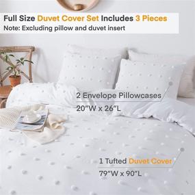 img 3 attached to 🛏️ Andency White Tufted Dot Duvet Cover Full Size (79x90 inch) - All Season Soft Washed Microfiber Set with Zipper Closure & Corner Ties: 3 Piece Jacquard Cover & 2 Pillowcases