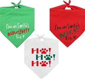 img 3 attached to Pawskido Christmas Bandana Dogs Reversible