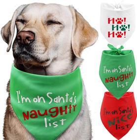 img 4 attached to Pawskido Christmas Bandana Dogs Reversible