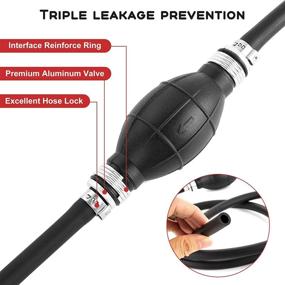 img 2 attached to 🔋 OKOOLCAMP Gasoline Siphon Pump - Manual Hand Syphon Pump for Fuel Petrol Diesel Oil with 2 Durable Rubber Hoses