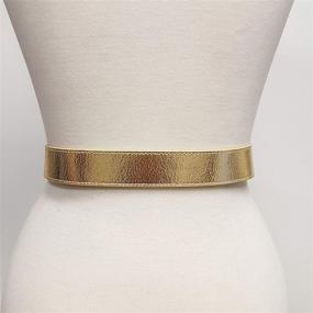 img 1 attached to Metallic Vintage Crack Leather Gold Men's Accessories in Belts