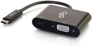 c2g usb adapter: high-quality video adapter with power, usb c to vga, black - cables to go 29533 logo