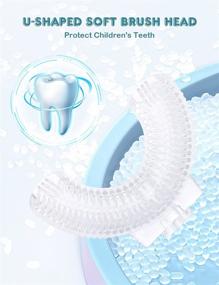 img 1 attached to 🦷 Ice-man Toddler Electric Toothbrush - U-shaped Toothbrush for Kids, Rechargeable Kid Electric Toothbrush - Whole Mouth Ultrasonic Autobrush