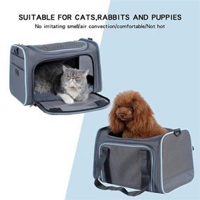 img 3 attached to 🐾 Expandable Soft-Sided Pet Travel Carrier for Cats, Dogs - Airline Approved with A4Pet, Ideal for Kittens, Puppies, Rabbits, and Hamsters - Washable and Portable