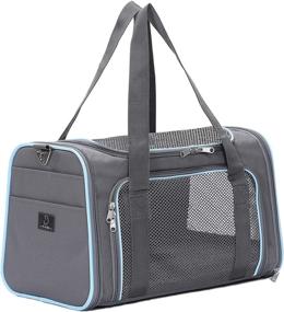 img 4 attached to 🐾 Expandable Soft-Sided Pet Travel Carrier for Cats, Dogs - Airline Approved with A4Pet, Ideal for Kittens, Puppies, Rabbits, and Hamsters - Washable and Portable