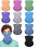 protective kids summer neck gaiter: breathable sun cover with ear loops - 9-piece set logo