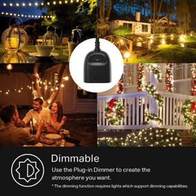 img 1 attached to 🔌 Kasa Outdoor Smart Dimmer Plug - IP64 Plug-in Dimmer for Outdoor String Lights - Alexa, Google Assistant & SmartThings Compatible - Long Wi-Fi Range - 2.4Ghz - No Hub Required - ETL Certified (KP405)