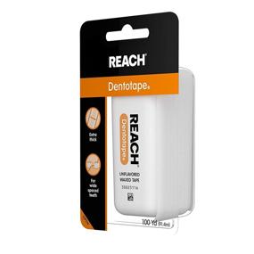 img 3 attached to 🦷 Reach Dentotape Waxed Dental Floss: Extra Wide Cleaning Surface for Large Spaces between Teeth - Unflavored, 100 Yards (Pack of 6)