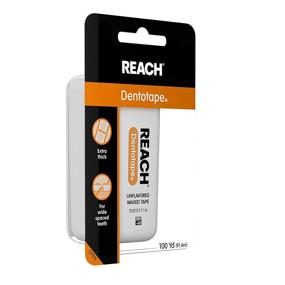 img 1 attached to 🦷 Reach Dentotape Waxed Dental Floss: Extra Wide Cleaning Surface for Large Spaces between Teeth - Unflavored, 100 Yards (Pack of 6)