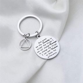 img 1 attached to BNQL AA Monthly Medallion Keychain: Ideal Serenity Prayer Sobriety Gift for 1-2-6 Months of Sober Recovery
