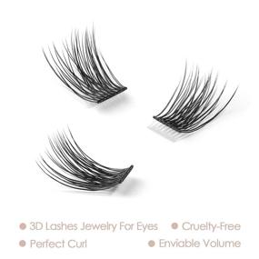 img 2 attached to 💁 EASITENSION DIY Eyelash Extension Kit - 3D Effect Cluster Lashes, Individual Lash Set with Glue Bond, Volume Lashes - At Home Eyelash Extensions, C Curl Lashes Pack (12mm, 14mm)