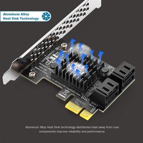 img 1 attached to 🔌 Rivo PCIe SATA Карта - 4 порта SATA Контроллер Расширительная карта с низким профилем, без раздела на RAID, поддерживает загрузку как системного диска, совместима с 4 устройствами SATA 3.0.