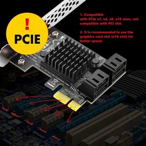 img 2 attached to 🔌 Rivo PCIe SATA Карта - 4 порта SATA Контроллер Расширительная карта с низким профилем, без раздела на RAID, поддерживает загрузку как системного диска, совместима с 4 устройствами SATA 3.0.