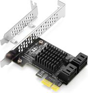 🔌 rivo pcie sata карта - 4 порта sata контроллер расширительная карта с низким профилем, без раздела на raid, поддерживает загрузку как системного диска, совместима с 4 устройствами sata 3.0. логотип