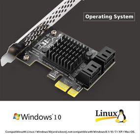 img 3 attached to 🔌 Rivo PCIe SATA Карта - 4 порта SATA Контроллер Расширительная карта с низким профилем, без раздела на RAID, поддерживает загрузку как системного диска, совместима с 4 устройствами SATA 3.0.