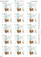 🧸 blue brown teddy bear lip balm labels - ideal favors for boy baby shower logo