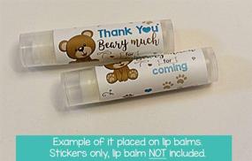 img 1 attached to 🧸 Blue Brown Teddy Bear Lip Balm Labels - Ideal Favors for Boy Baby Shower