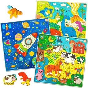 img 4 attached to Wooden Puzzles Kids Ages 3 5